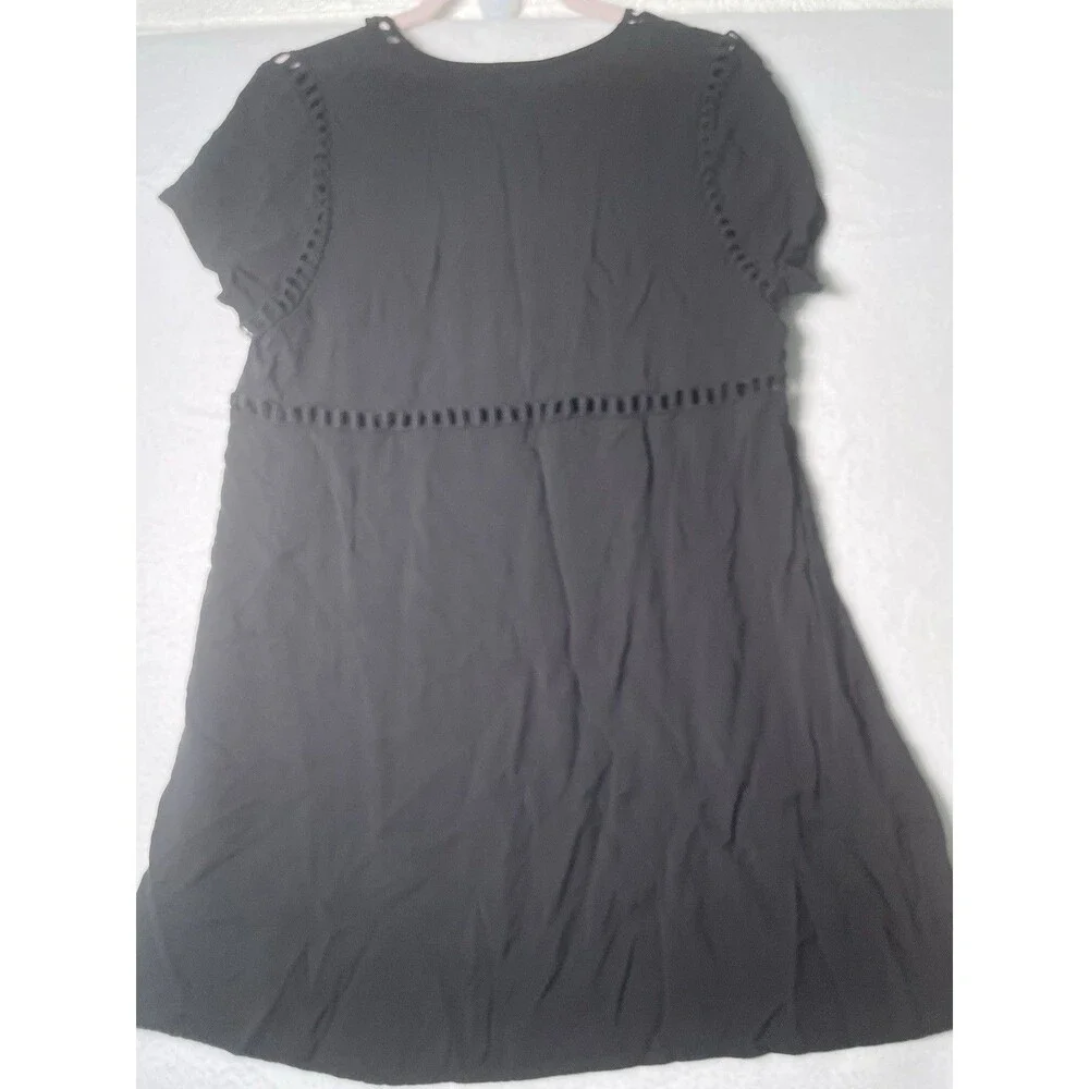 Tobi Beach Lg Cover Up Dress Womens Large Black V Neck Resort Summer Swimwear